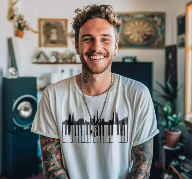 Tastatur og lydbølge T-skjort - Tenstickers