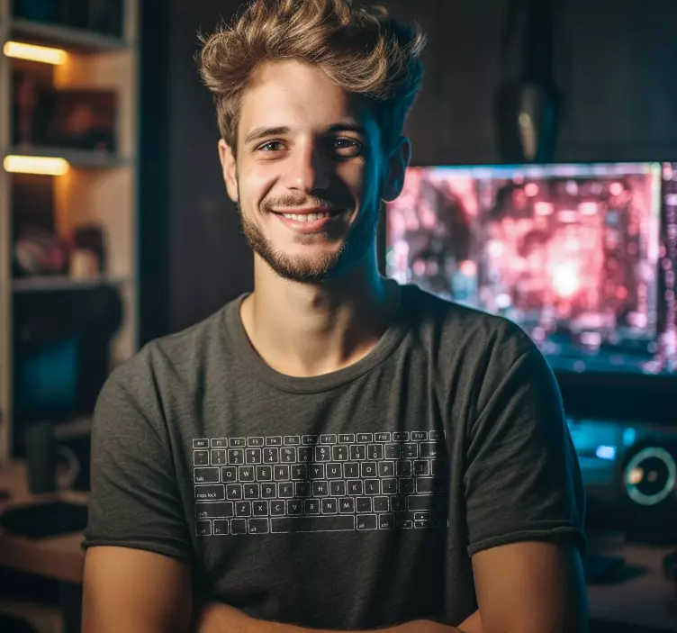 Tastaturknapper på T-skjort - Tenstickers