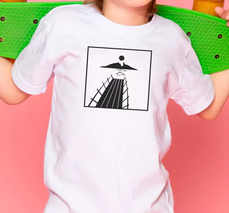 Tre dock til en innsjø med fjell t-skjorte spedbarn - Tenstickers