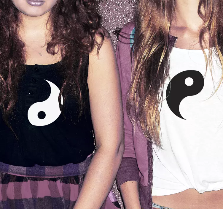Yin y yang t-skjorte par - Tenstickers