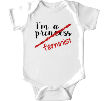 Baby t-skjorte med moderne feministisk tekstgrafikk - Tenstickers