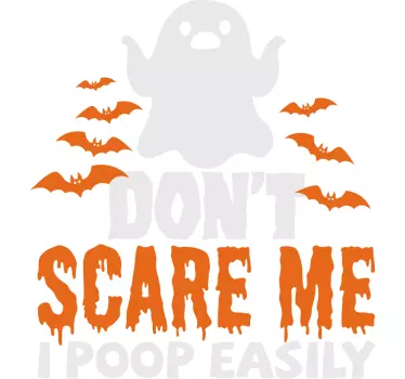 Spøkelse med tekst for Halloween t-skjorte - Tenstickers