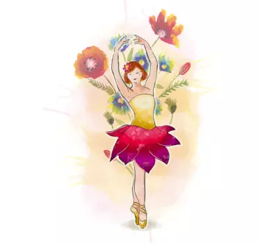 Ballett blomst dans baby t-skjorte - Tenstickers