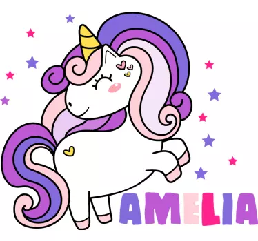 Unicorn personliggjort amilia baby t-skjorte - Tenstickers