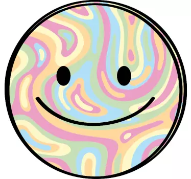 Baby t-skjorte med smilende fargerik ansikt - Tenstickers
