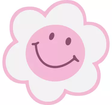 Blomst rosa og hvitt smilefjes baby t-skjorte - Tenstickers
