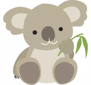 Baby t-skjorte søt koala med blad - Tenstickers