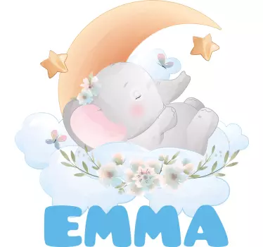 Baby t-skjorte søt elefant som sover - Tenstickers