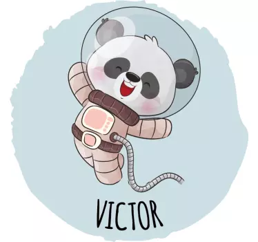 Søt panda til gutt med navn baby t-skjorte - Tenstickers