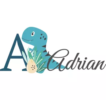 Baby t-skjorte med personlig dinosaurmotiv - Tenstickers