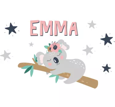Søt koala for jente med navn baby t-skjorte - Tenstickers