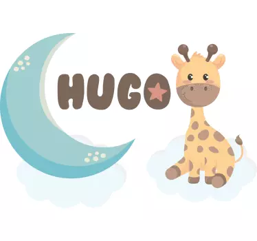 Søt giraff og måne baby t-skjorte - Tenstickers