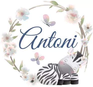 Baby t-skjorte med personlig zebra barnerom - Tenstickers
