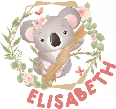 Søte dyr koala med navn baby t-skjorte - Tenstickers