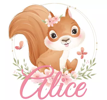 Søtt ekorn for jente med navn baby t-skjorte - Tenstickers
