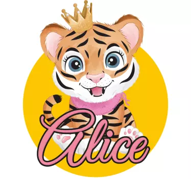 Søt tiger for jente med navn baby t-skjorte - Tenstickers