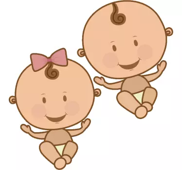 Tegneserie tvillingbabyer baby t-skjorte - Tenstickers
