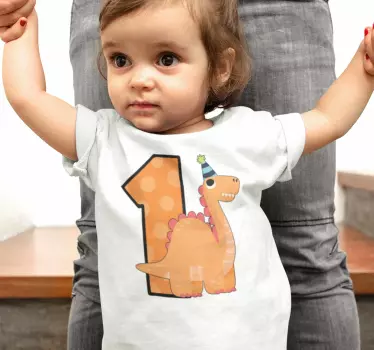 Baby-bursdag dinosaur t-skjorte - Tenstickers