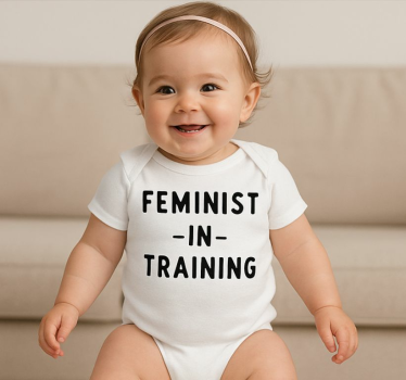Baby t-skjorte feminist på trening - Tenstickers