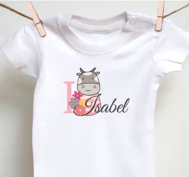 Baby t-skjorte jeg elsker isabel - Tenstickers