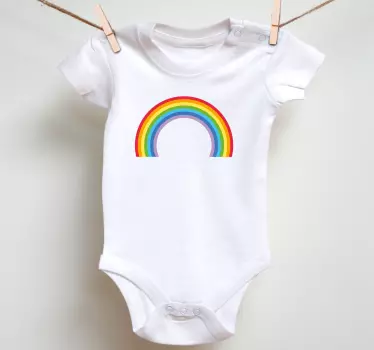 Baby t-skjorte med lyst regnbue-design - Tenstickers