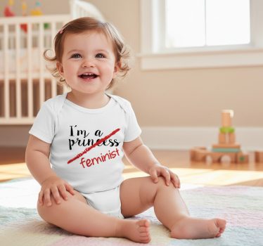 Baby t-skjorte med moderne feministisk tekstgrafikk - Tenstickers