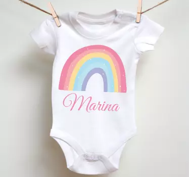 Baby t-skjorte med regnbue personlig design - Tenstickers