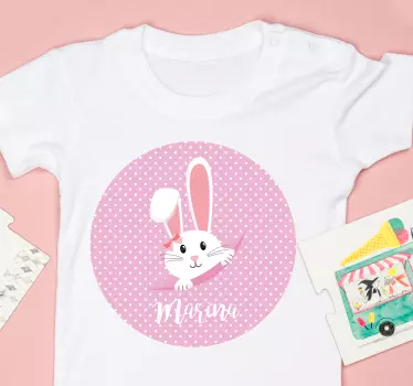 Baby t-skjorte med søtt kaninmotiv - Tenstickers