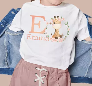 Baby t-skjorte med søtt sjiraffdesign - Tenstickers