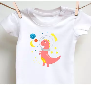 Baby t-skjorte romdinoeventyr - Tenstickers