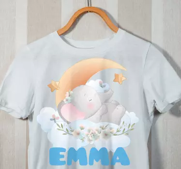 Baby t-skjorte søt elefant som sover - Tenstickers