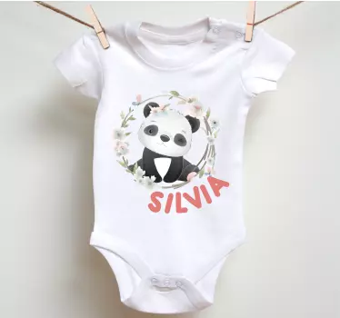 Baby t-skjorte søtt panda antrekk - Tenstickers