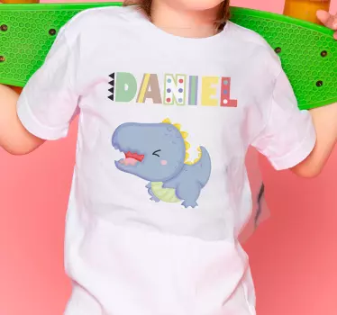 Dinosaurnavn design baby t-skjorte - Tenstickers