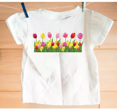 Fargerik blomsteroppsats baby t-skjorte - Tenstickers