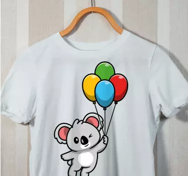 Grå koala med ballong spedbarns t-skjorte - Tenstickers