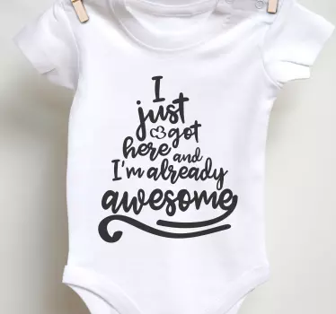 Jeg kom akkurat hit baby t-skjorte - Tenstickers