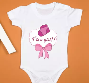 Jentete baby shower med navn baby t-skjorte - Tenstickers
