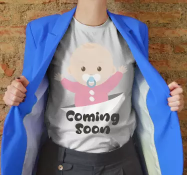 Morsomt snart gravid baby t-skjorte - Tenstickers