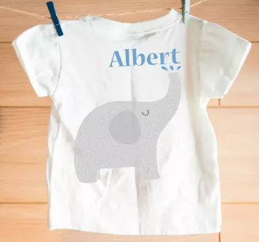 Elefantunge med navn baby t-skjorte - Tenstickers