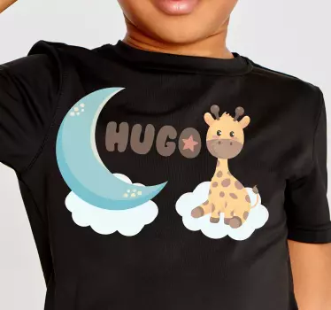 Søt giraff og måne baby t-skjorte - Tenstickers