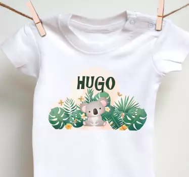 Søt koala til gutt med navn baby t-skjorte - Tenstickers