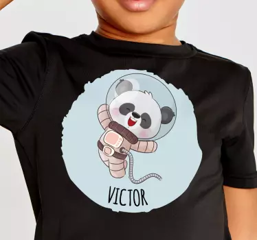 Søt panda til gutt med navn baby t-skjorte - Tenstickers