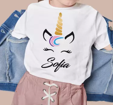Søt personlig unicorn baby t-skjorte - Tenstickers