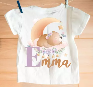 Søte dyr bærer med navn baby t-skjorte - Tenstickers