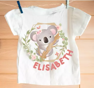 Søte dyr koala med navn baby t-skjorte - Tenstickers