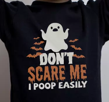 Spøkelse med tekst for Halloween t-skjorte - Tenstickers