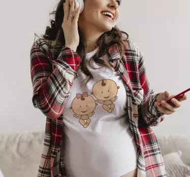 Tegneserie tvillingbabyer baby t-skjorte - Tenstickers