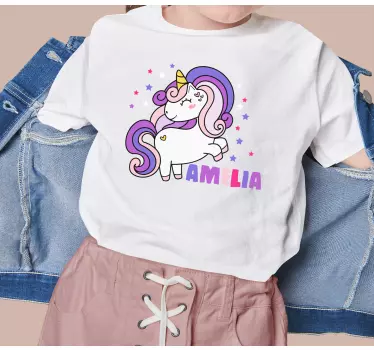 Unicorn personliggjort amilia baby t-skjorte - Tenstickers