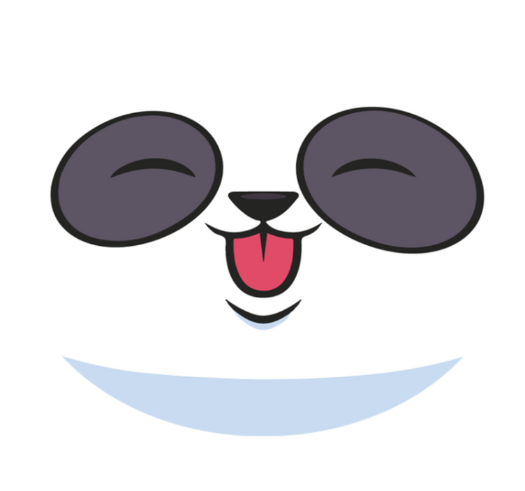 Panda ansikt vinyl teppe hvit - Tenstickers