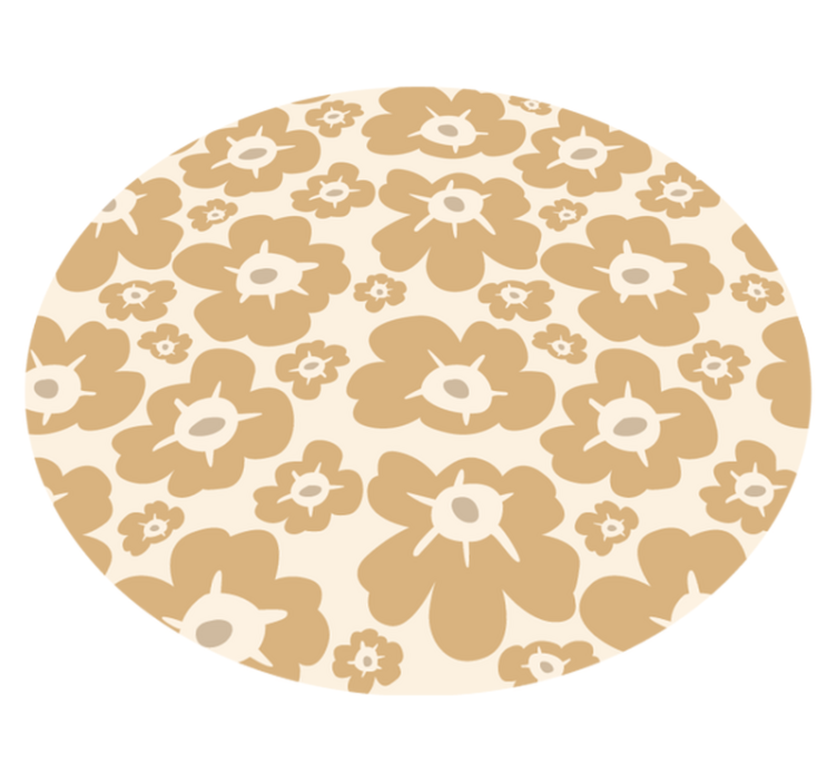 Beige valmuer vinyl teppe blomster og planter - Tenstickers